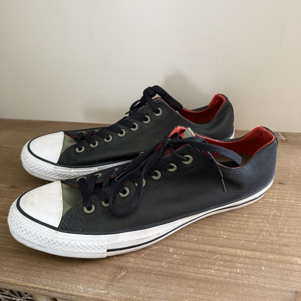 Converse mens Chuck Taylor High Street Ox Sneakers dark green  & Red Size 12